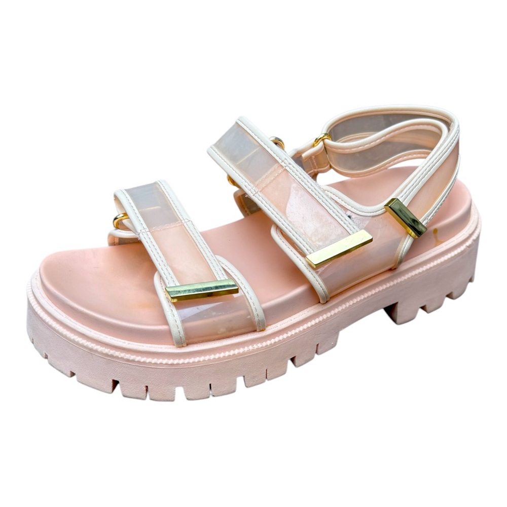 Aldo Women’s 6.5 SANNDY Pale Pink Chunky Platform Sandals with Adjustable Straps